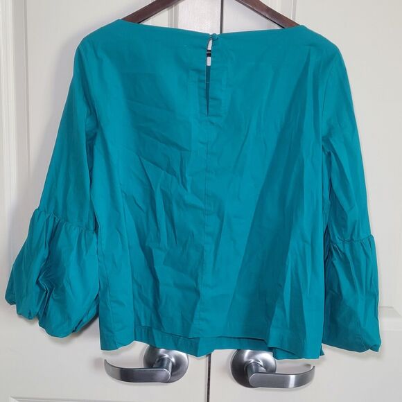 Laundry Shelli Segal Turquoise Balloon Sleeve Top Size‎ L - Picture 2 of 4